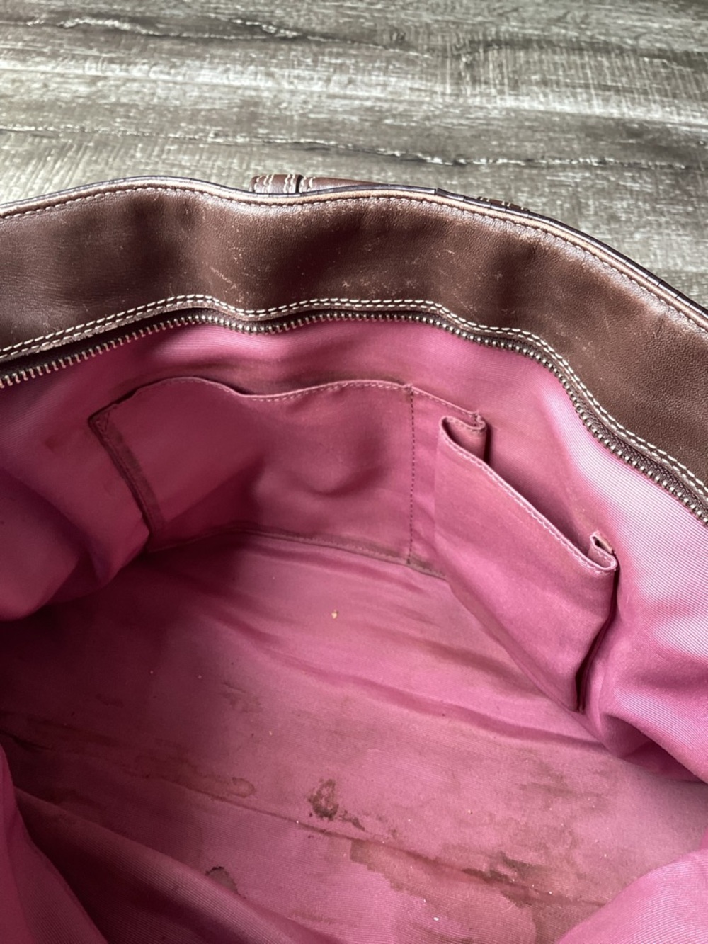 COACH Brown Pebbled Leather Ergo Pleated Tote Bag - Style F13960 - Picture 7 of 9